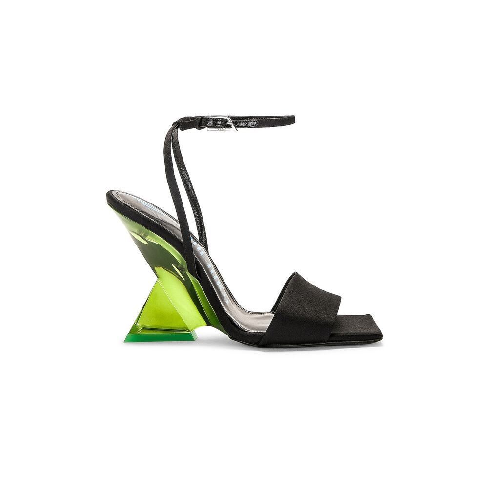 The Attico 'Cheope' Black Leather 105 Sandal Size 7